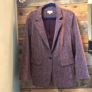 Purple Tweed Blazer Loft size 16
